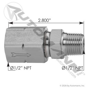 SC1 Type Single Check Valve, 1/2in NPT Female Inlet, 1/2in NPT Male Outlet
