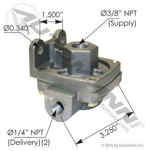 170.229813 | QR1 Type Quick Release Valve, 1/4in Delivery Ports, Crack Pressure 0PSI
