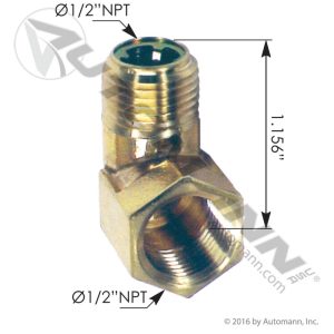 Single Check Valve, 90 Deg. Valve, 1/2in NPT Female Inlet, 1/2in NPT Male Outlet