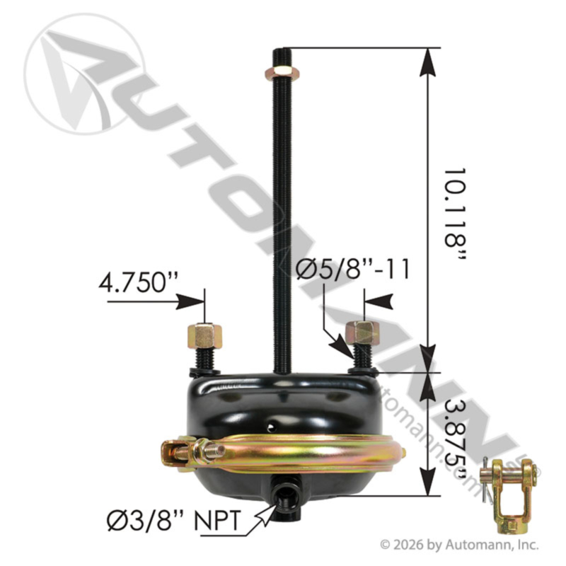 179.SC20 - Service Chamber Type 20 Standard Stroke
Type 20 service brake chamb