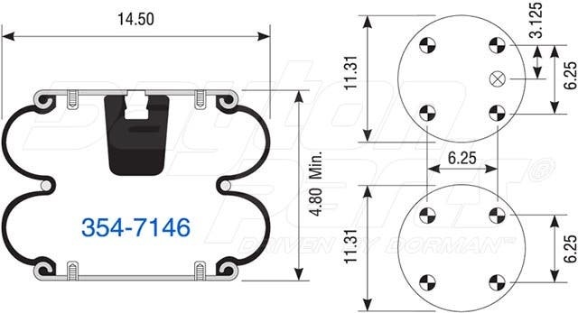2B14-355 | Double Convolute Air Spring