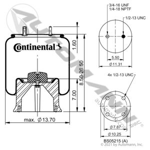 566.CT64273 - Continental Air Spring Rolling Lobe