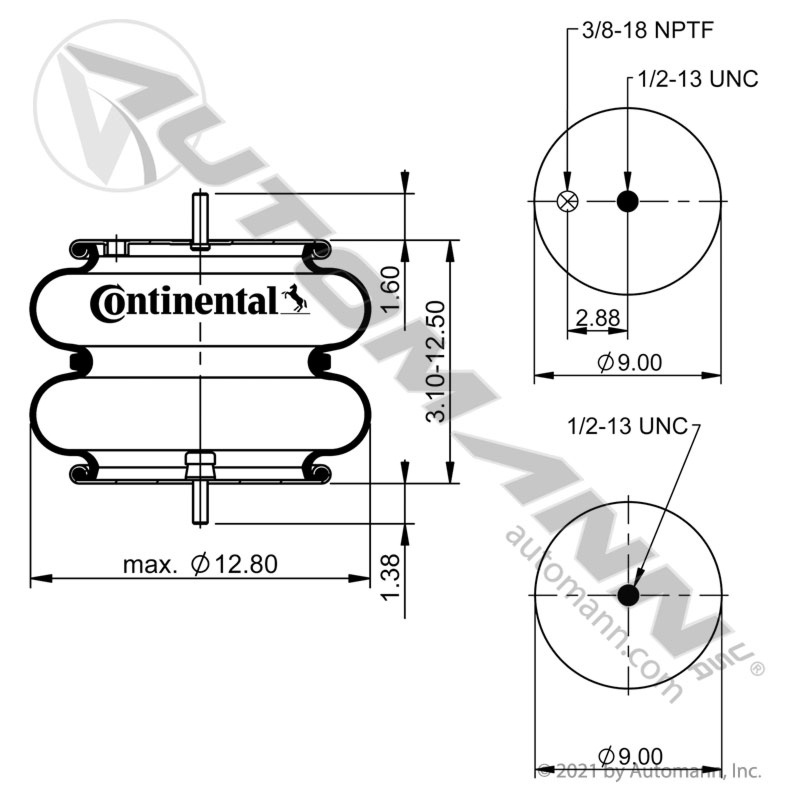 2B12-411 | Double Convolute Air Spring