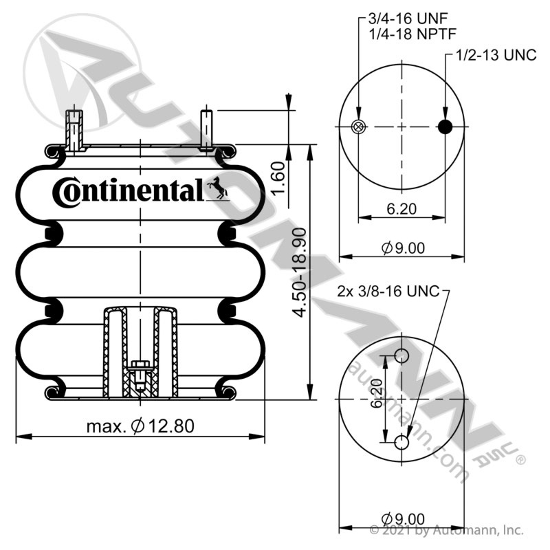 3B12-335 | Triple Convolute Air Spring