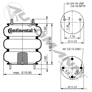 3B14-451 | Triple Convolute Air Spring