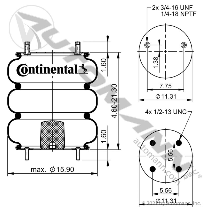 3B14-367 | Triple Convolute Air Spring