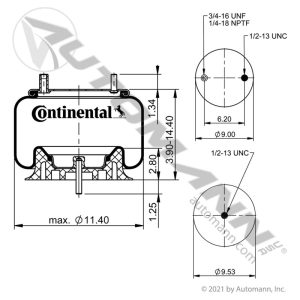 566.CT74911 - Continental Air Spring Rolling Lobe
