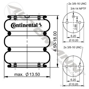 3B12-326 | Triple Convolute Air Spring