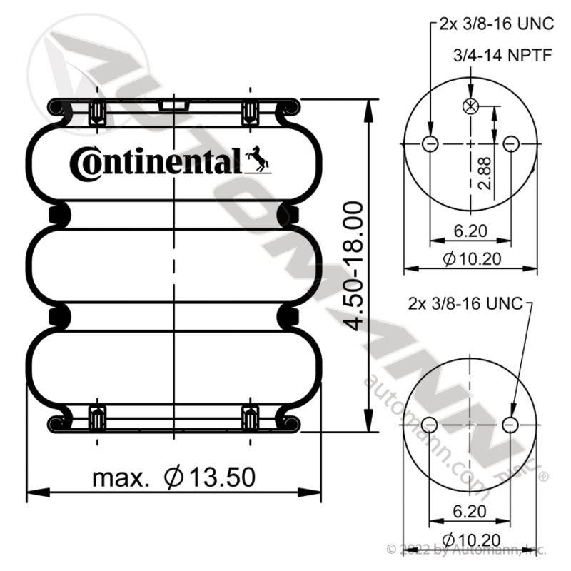 3B12-326 | Triple Convolute Air Spring