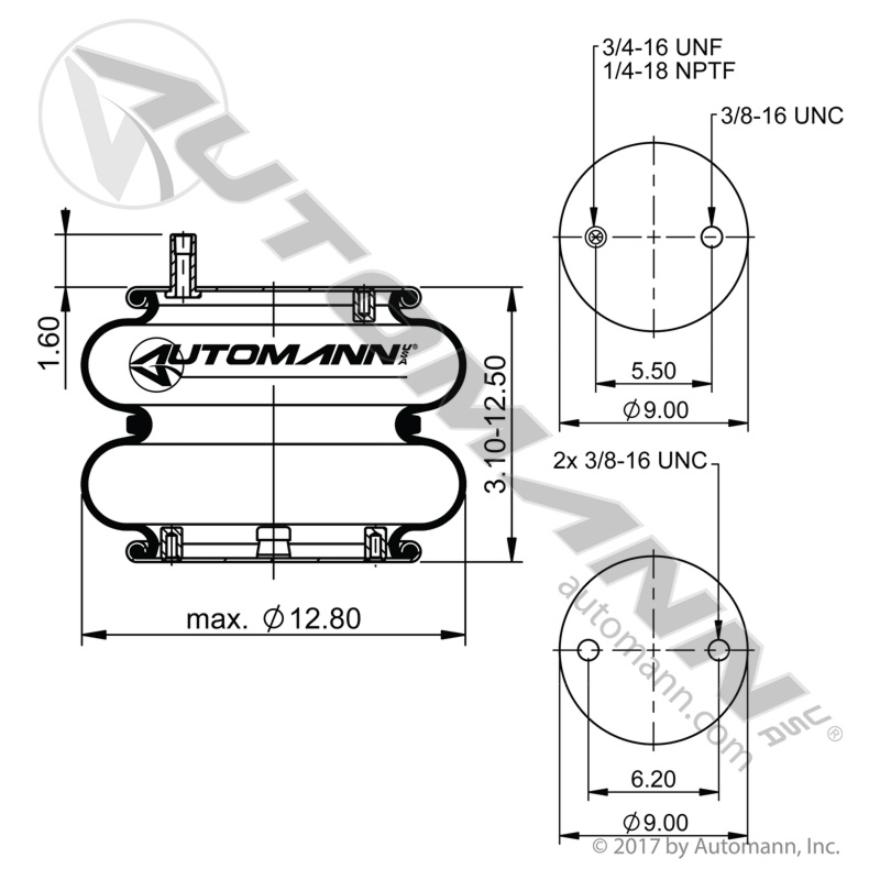 2B12-410 | Double Convolute Air Spring