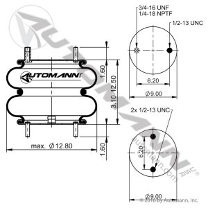 2B12-432 | Double Convolute Air Spring