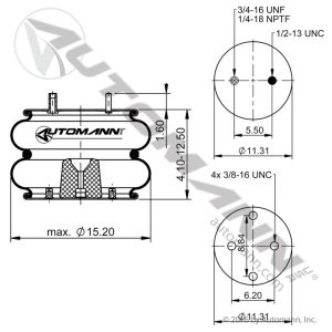 2B14-367 | Double Convolute Air Spring