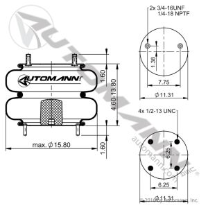 2B14-366 | Double Convolute Air Spring