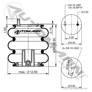3B12-338 | Triple Convolute Air Spring