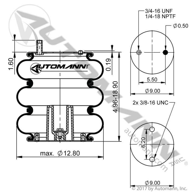 3B12-338 | Triple Convolute Air Spring