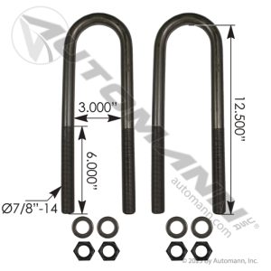 AUBK5161-124 - U Bolt Kit 7/8in X 3in X 12-1/2in