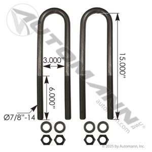 AUBK5161-154 - U Bolt Kit 7/8in X 3in X 15in