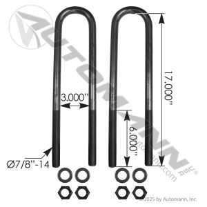 AUBK5161-174 - U Bolt Kit 7/8in X 3in X 17in