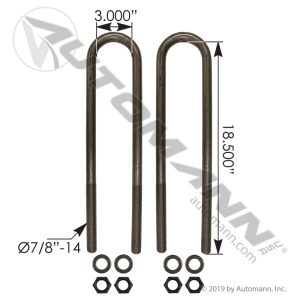 AUBK5161-184 - U Bolt Kit 7/8in X 3in X 18-1/2in