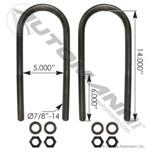 AUBK5165-14 - U Bolt Kit 7/8in X 5in X 14in