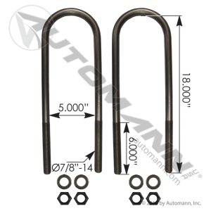 AUBK5165-18 - U Bolt Kit 7/8in X 5in X 18in