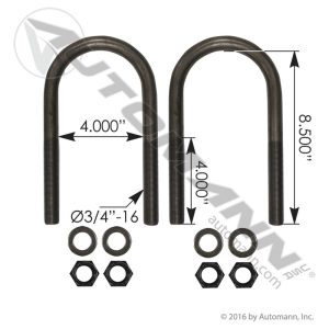 AUBK8154-083 - U Bolt Kit 3/4 X 4 X 8in Freightliner