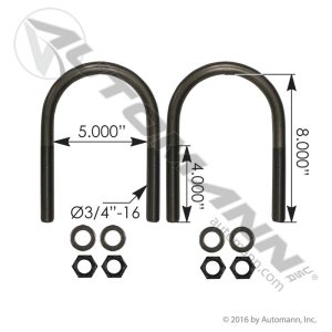 AUBK8155-08 - U Bolt Kit 3/4in X 5-1/8in X 8in