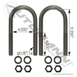 AUBK8164-092 - U Bolt Kit RND 7/8in X 4in X 9-1/4in