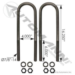 AUBK8164-162 - U Bolt Kit RND 7/8in X 4in X 16-1/4in