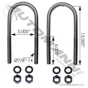 AUBK8165-13 - U Bolt Kit RND 7/8in X 5in X 13in