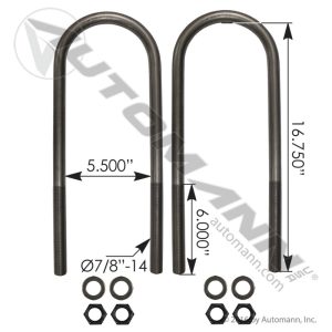 AUBK8166-166 - U Bolt Kit 7/8in X 5-1/2in X 16-3/4in