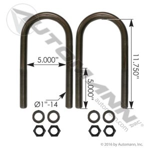 AUBK8175-11 - U Bolt Kit 1in X 5in X 11in