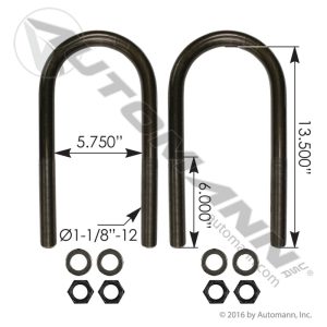 AUBK8187-134 - U Bolt Kit 1-1/8in X 5-3/4in X 13-1/2in